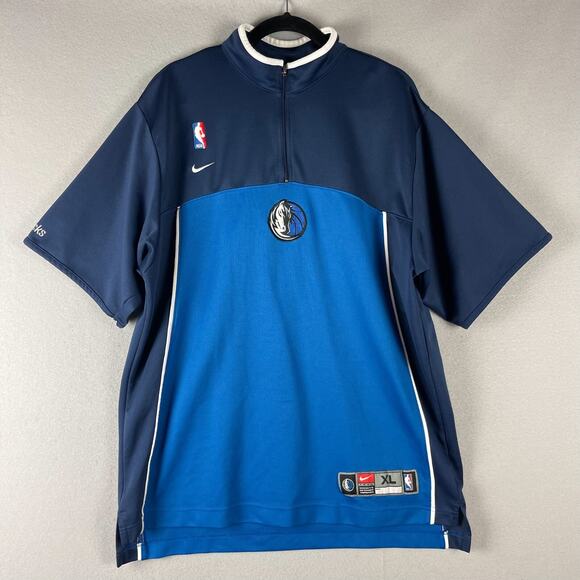 Nike Team Vintage Y2K NBA Dallas Mavericks Blue 1/4 Zip Pullover Mens XL - Picture 1 of 16